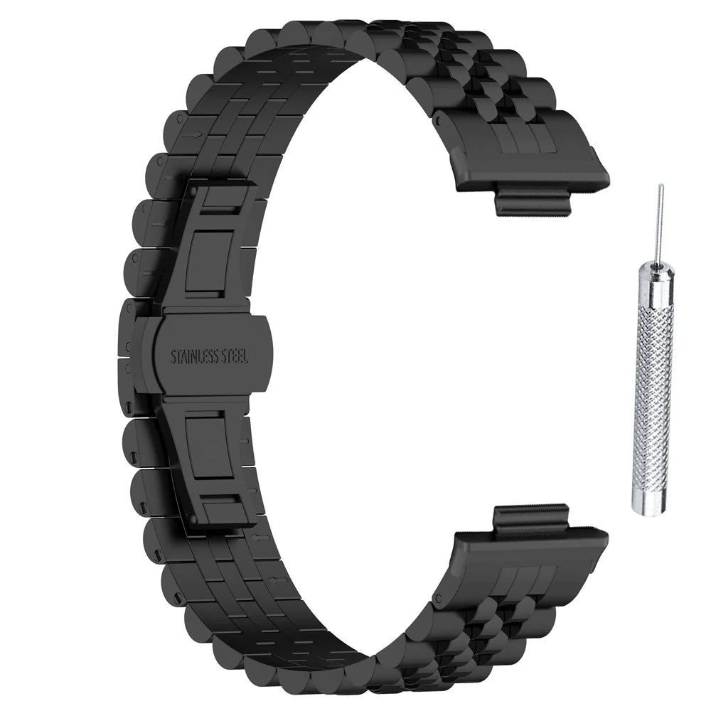 For Xiaomi Smart Band 10 Pro / 9 Pro / 8 Pro / Redmi Watch 6 / 5 / 5 eSIM / 4 Stainless Steel Watch Strap Replacement Band - Black - 5