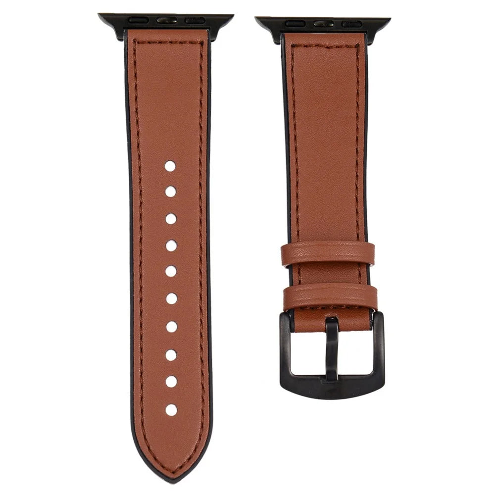 Watch Strap for Apple Watch Series 11 10 42mm / 9 8 7 41mm / SE3 SE2 SE 6 5 4 40mm / 3 2 1 38mm Silicone Wrist Band - Brown - 1