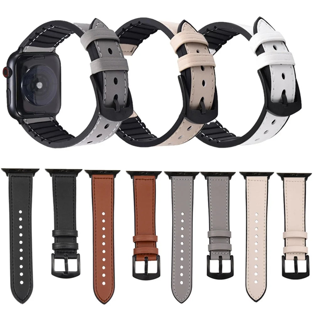 Watch Strap for Apple Watch Series 11 10 42mm / 9 8 7 41mm / SE3 SE2 SE 6 5 4 40mm / 3 2 1 38mm Silicone Wrist Band - Brown - 5