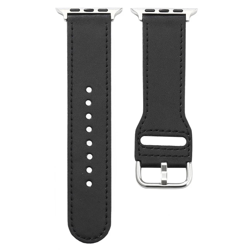 For Apple Watch Ultra 3 2 1 49mm / Series 11 10 46mm / 9 8 7 45mm / SE3 SE2 SE 6 5 4 44mm / 3 2 1 42mm Wristwatch Strap Replacement - Black - 1
