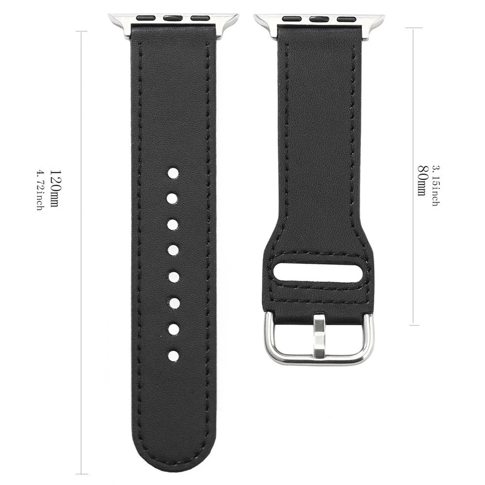 For Apple Watch Ultra 3 2 1 49mm / Series 11 10 46mm / 9 8 7 45mm / SE3 SE2 SE 6 5 4 44mm / 3 2 1 42mm Wristwatch Strap Replacement - Black - 5