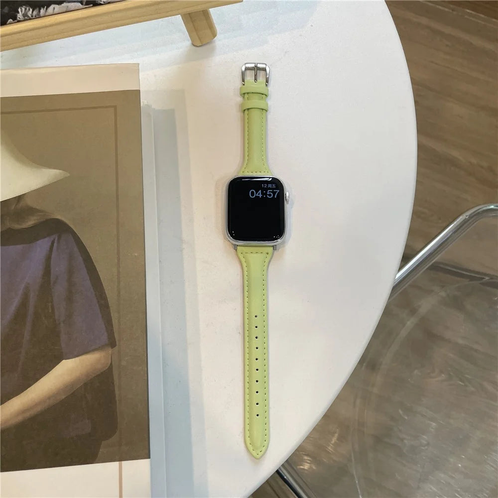 For Apple Watch Ultra 3 2 1 49mm / Series 11 10 46mm / 9 8 7 45mm / SE3 SE2 SE 6 5 4 44mm / 3 2 1 42mm Slim Replacement Bracelet - Green - 2