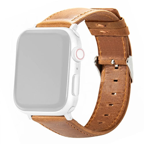 For Apple Watch Ultra 3 2 1 49mm / Series 11 10 46mm / 9 8 7 45mm / SE3 SE2 SE 6 5 4 44mm / 3 2 1 42mm Vintage Watch Straps - Brown - 1