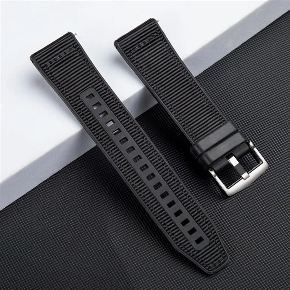 Universal 22mm Breathable Woven Canvas Replacement Strap Adjustable Smartwatch Band - Army Green - 5
