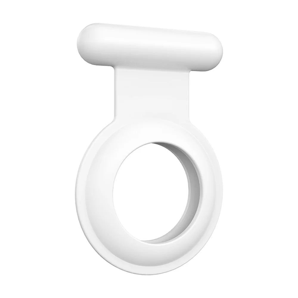 For Apple AirTag Silicone Case Brooch Design Bluetooth-compatible Tracker Cover - White - 2