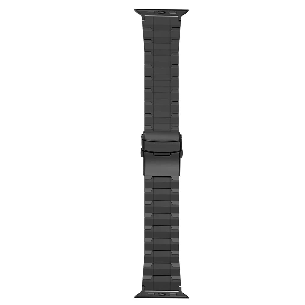For Apple Watch Series 11 10 42mm / 9 8 7 41mm / SE3 SE2 SE 6 5 4 40mm / 3 2 1 38mm Titanium Steel Bracelet Straps - Black - 4