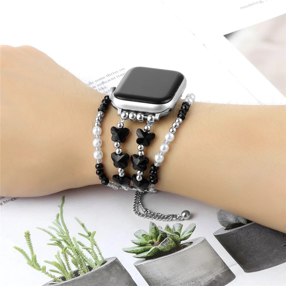 For Apple Watch Ultra 3 2 1 49mm / Series 11 10 46mm / 9 8 7 45mm / SE3 SE2 SE 6 5 4 44mm / 3 2 1 42mm Metal Watchband - Black - 3