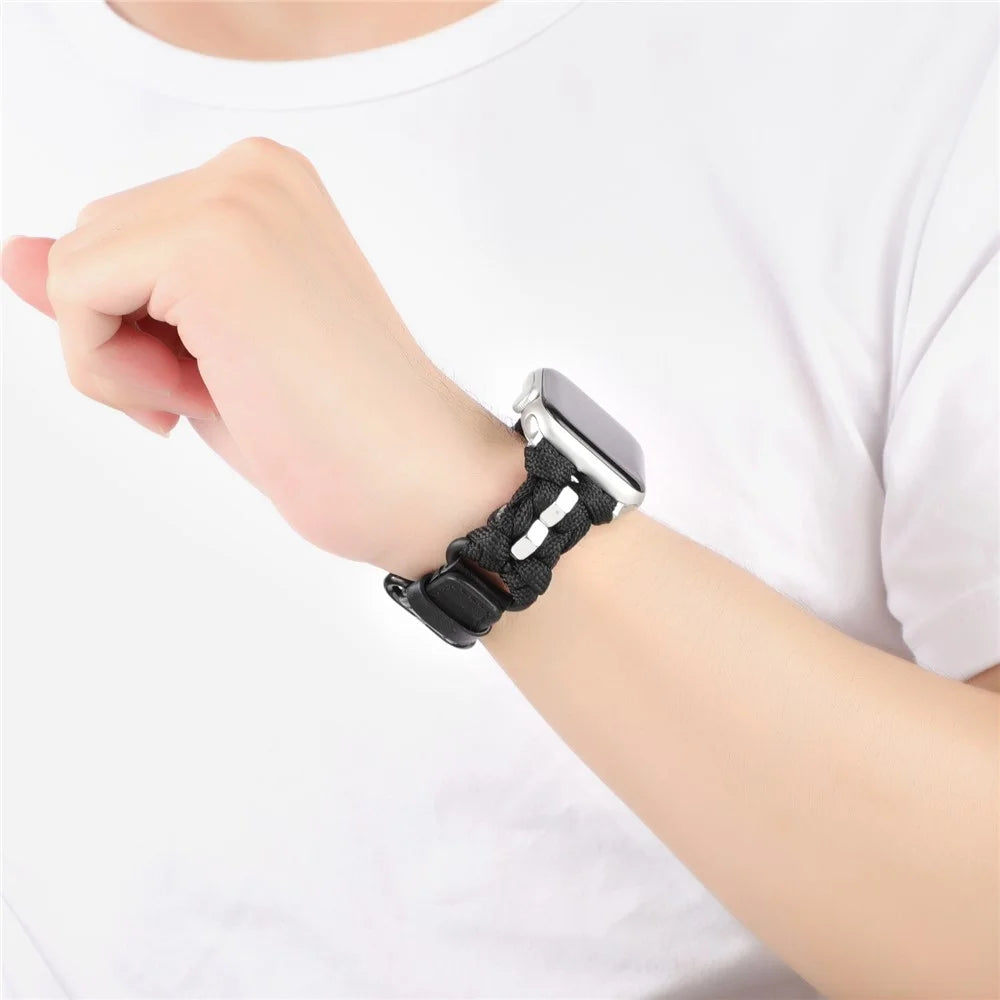 For Apple Watch Ultra 3 2 1 49mm / Series 11 10 46mm / 9 8 7 45mm / SE3 SE2 SE 6 5 4 44mm / 3 2 1 42mm Nuts Decor Watch Band - Black - 3