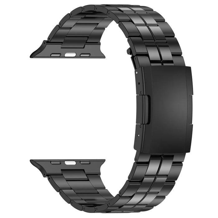 Titanium Steel Band for Apple Watch Ultra 3 2 1 49mm / Series 11 10 46mm / 9 8 7 45mm / SE3 SE2 SE 6 5 4 44mm / 3 2 1 42mm Strap - Black - 1