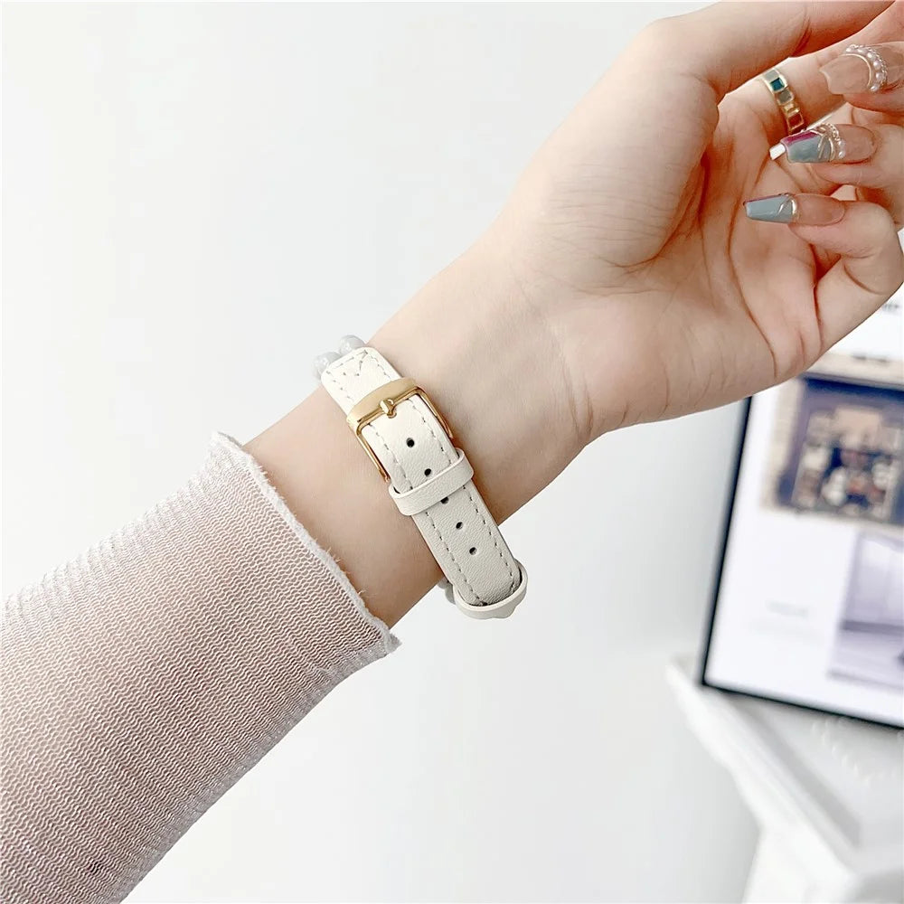 For Apple Watch Series 11 10 42mm / 9 8 7 41mm / SE3 SE2 SE 6 5 4 40mm / 3 2 1 38mm Watch Strap Jade Bead Band - White - 4