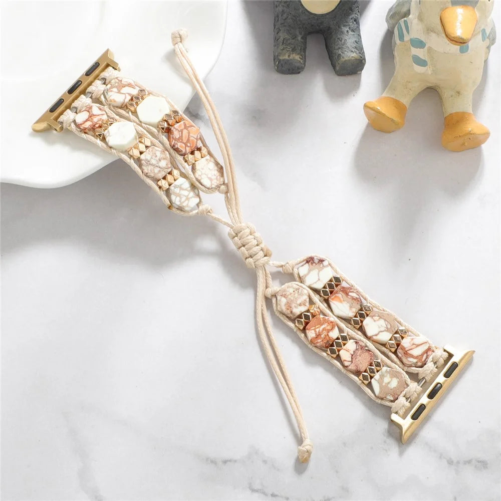 Strap for Apple Watch Series 11 10 42mm / 9 8 7 41mm / SE3 SE2 SE 6 5 4 40mm / 3 2 1 38mm Stone Watch Strap - White - 3