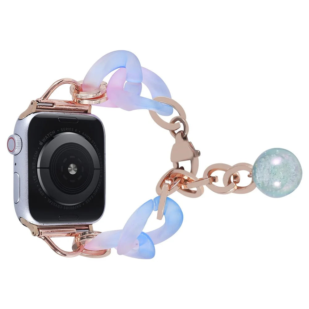 For Apple Watch Ultra 3 2 1 49mm / Series 11 10 46mm / 9 8 7 45mm / SE3 SE2 SE 6 5 4 44mm / 3 2 1 42mm Resin Bracelet Strap - Blue - 1