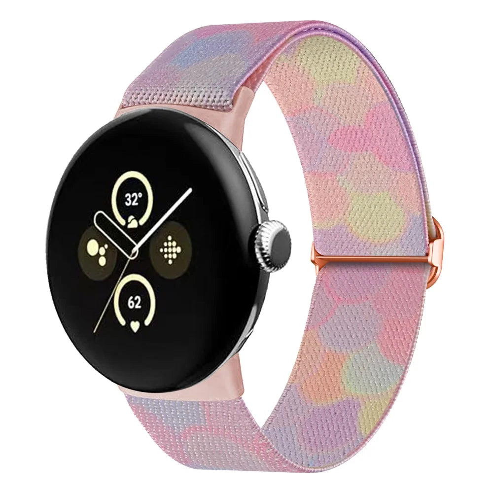 For Google Pixel Watch 4 41mm / Watch 3 41mm / Watch 2 / Watch Pattern Straps Adjustable Nylon Watch Band - Phantom Bubble - 3