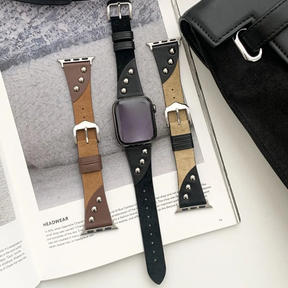For Apple Watch Series 11 10 42mm / 9 8 7 41mm / SE3 SE2 SE 6 5 4 40mm / 3 2 1 38mm Plush Splicing Watch Straps - Light Brown - 5