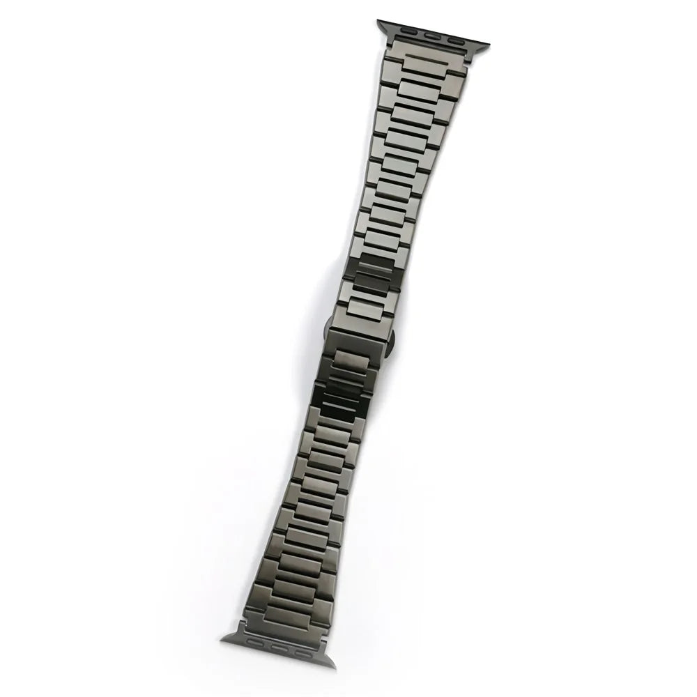 For Apple Watch Ultra 3 2 1 49mm / Series 11 10 46mm / 9 8 7 45mm / SE3 SE2 SE 6 5 4 44mm / 3 2 1 42mm Metal Watch Strap - Titanium Black - 1