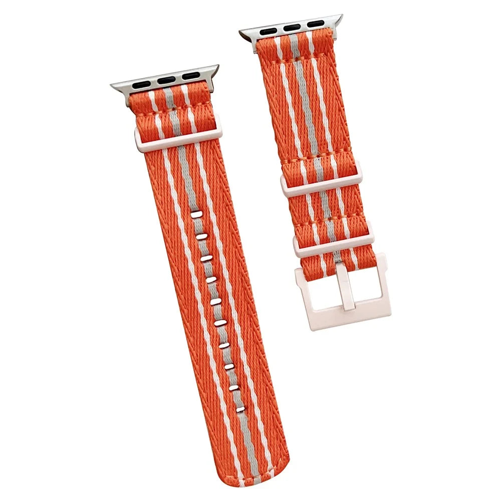 For Apple Watch Series 11 10 42mm / 9 8 7 41mm / SE3 SE2 SE 6 5 4 40mm / 3 2 1 38mm Nylon Watchband - Orange - 1