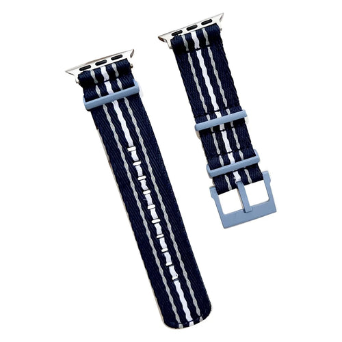 For Apple Watch Ultra 3 2 1 49mm / Series 11 10 46mm / 9 8 7 45mm / SE3 SE2 SE 6 5 4 44mm / 3 2 1 42mm Nylon Watch Strap - Black / White - 1