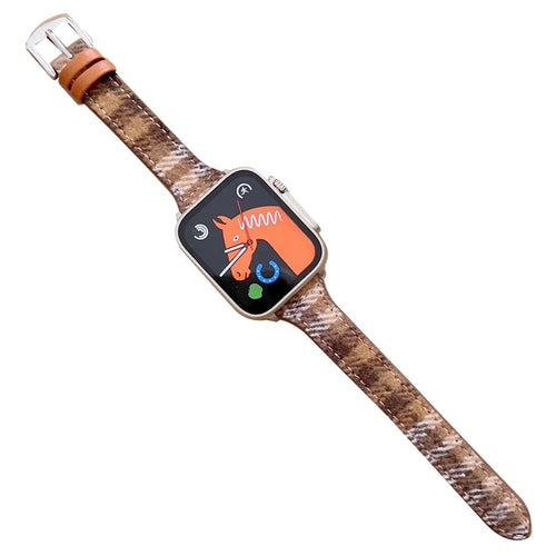 For Apple Watch Ultra 3 2 1 49mm / Series 11 10 46mm / 9 8 7 45mm / SE3 SE2 SE 6 5 4 44mm / 3 2 1 42mm Woolen Watchband - Dark Brown - 1