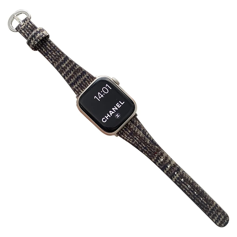 For Apple Watch Ultra 3 2 1 49mm / Series 11 10 46mm / 9 8 7 45mm / SE3 SE2 SE 6 5 4 44mm / 3 2 1 42mm Woolen Watch Band - Black Coffee - 1