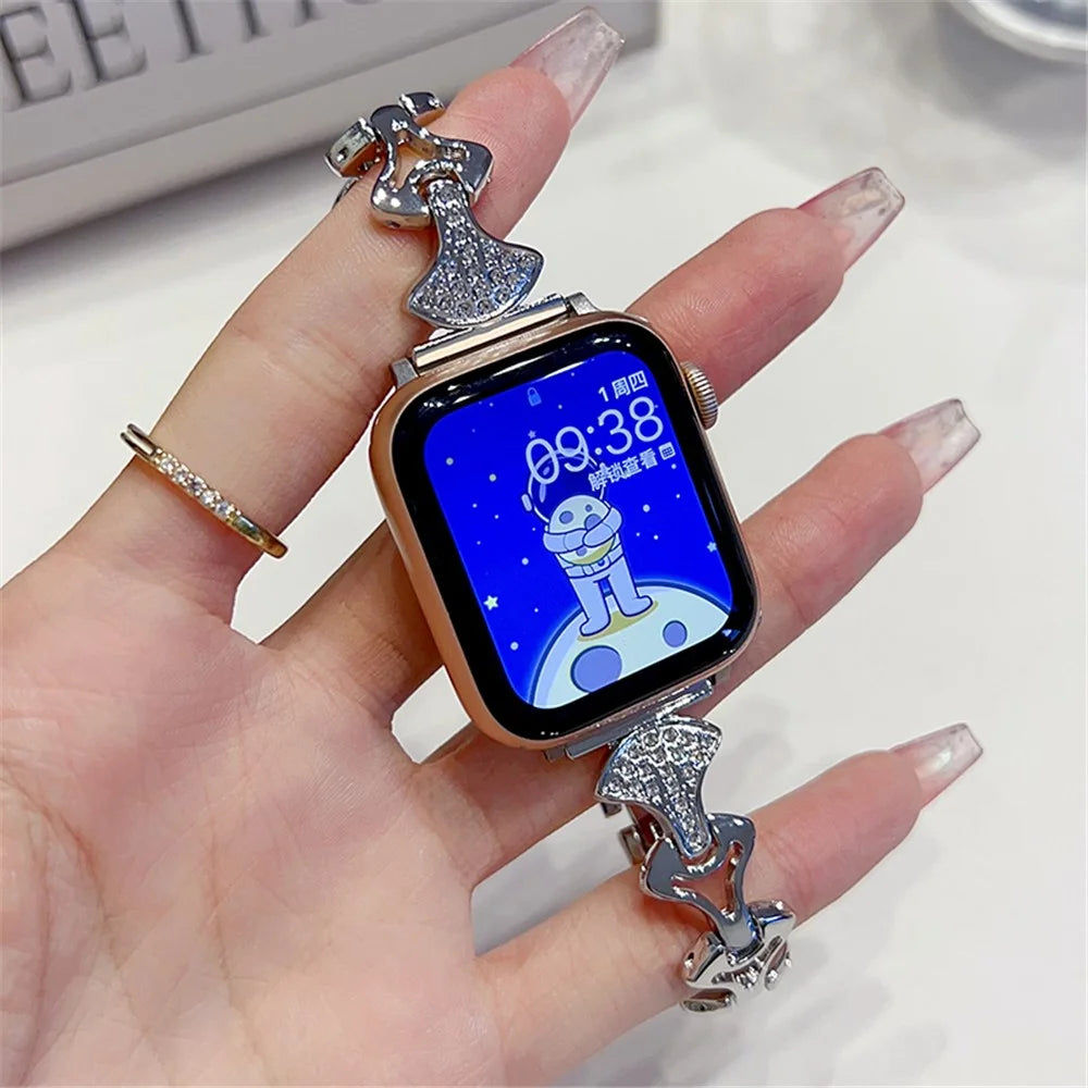 For Apple Watch Series 11 10 42mm / 9 8 7 41mm / SE3 SE2 SE 6 5 4 40mm / 3 2 1 38mm Zinc Alloy Watch Strap - Silver - 1