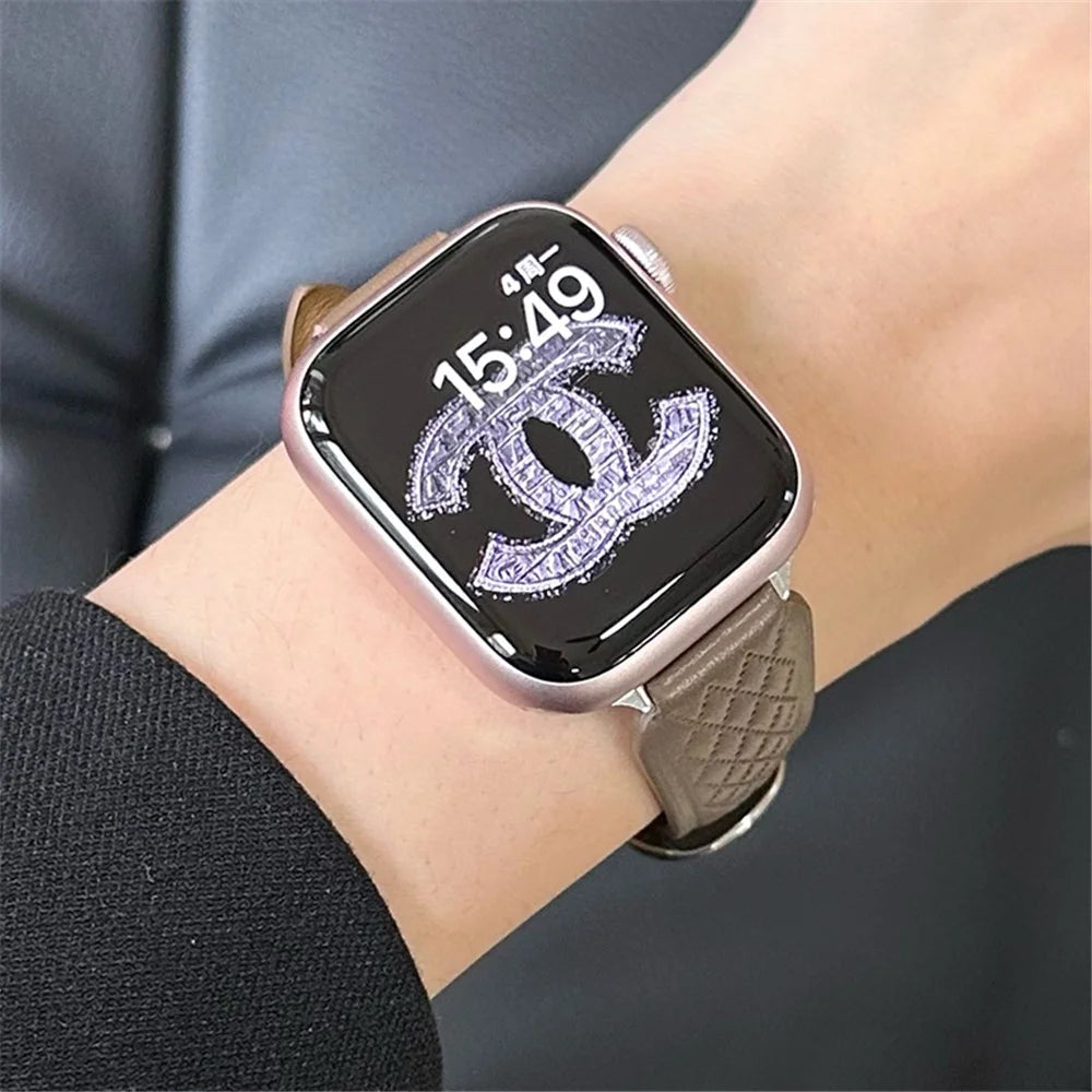 For Apple Watch Series 11 10 42mm / 9 8 7 41mm / SE3 SE2 SE 6 5 4 40mm / 3 2 1 38mm Cowhide Leather Watch Band - Light Brown - 2