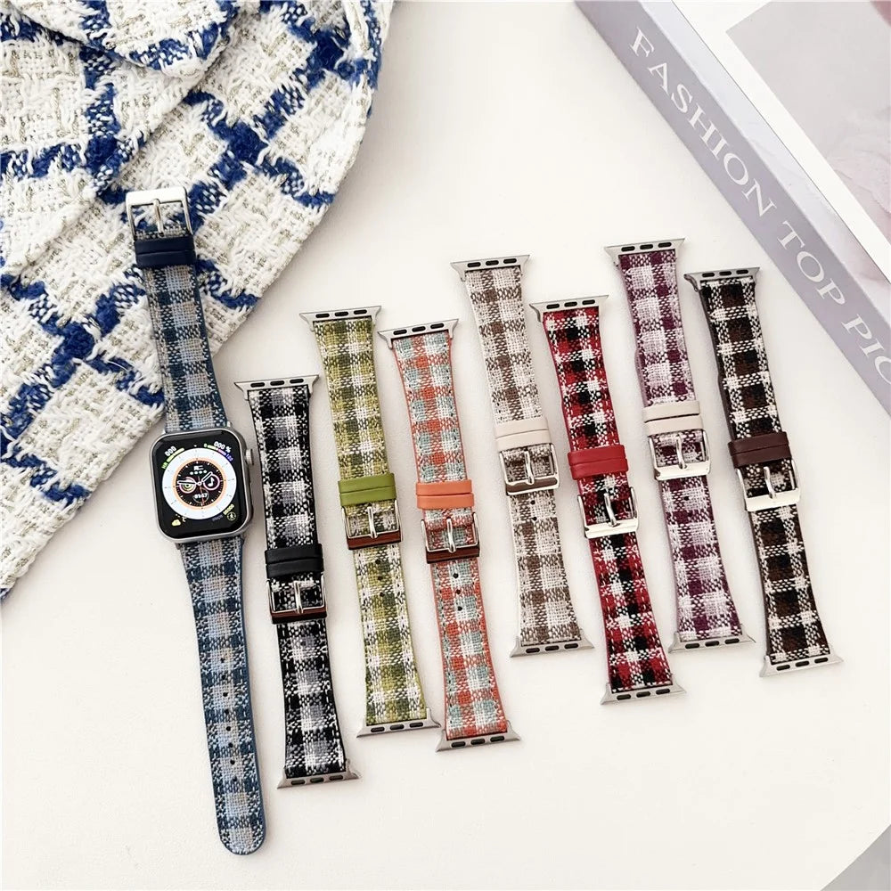 For Apple Watch Series 11 10 42mm / 9 8 7 41mm / SE3 SE2 SE 6 5 4 40mm / 3 2 1 38mm Woolen Watch Strap - Green - 5