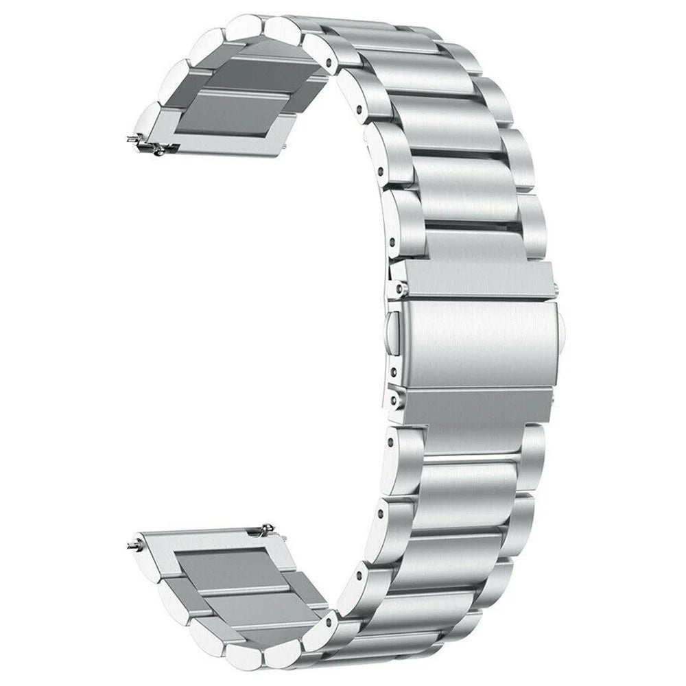 For Garmin Forerunner 255 / 255 Music 22mm Replacement Band 3-Bead 316L Stainless Steel Strap - Silver - 1