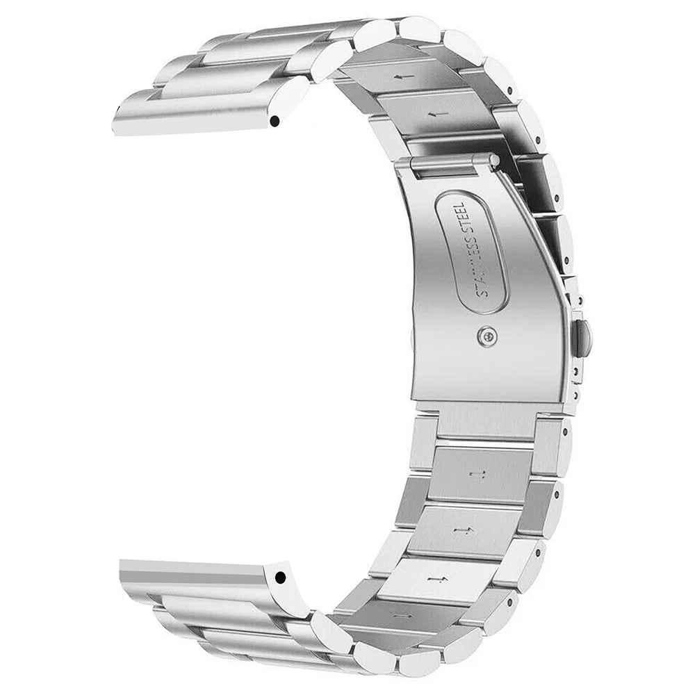 For Garmin Forerunner 255 / 255 Music 22mm Replacement Band 3-Bead 316L Stainless Steel Strap - Silver - 2