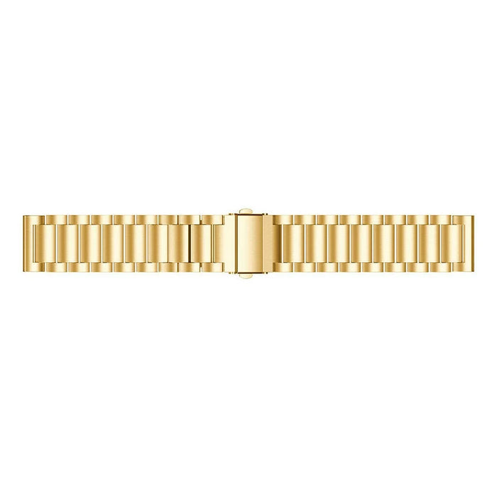 For Garmin Forerunner 265 / 265 Music 316L Stainless Steel 3-Bead Wrist Strap 22mm Replacement Band - Gold - 3