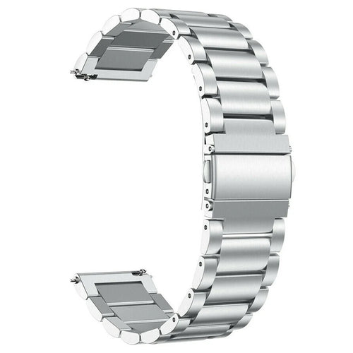 For Garmin Vivoactive 4 Replacement Strap 22mm 3-Bead 316L Stainless Steel Smartwatch Band - Silver - 1