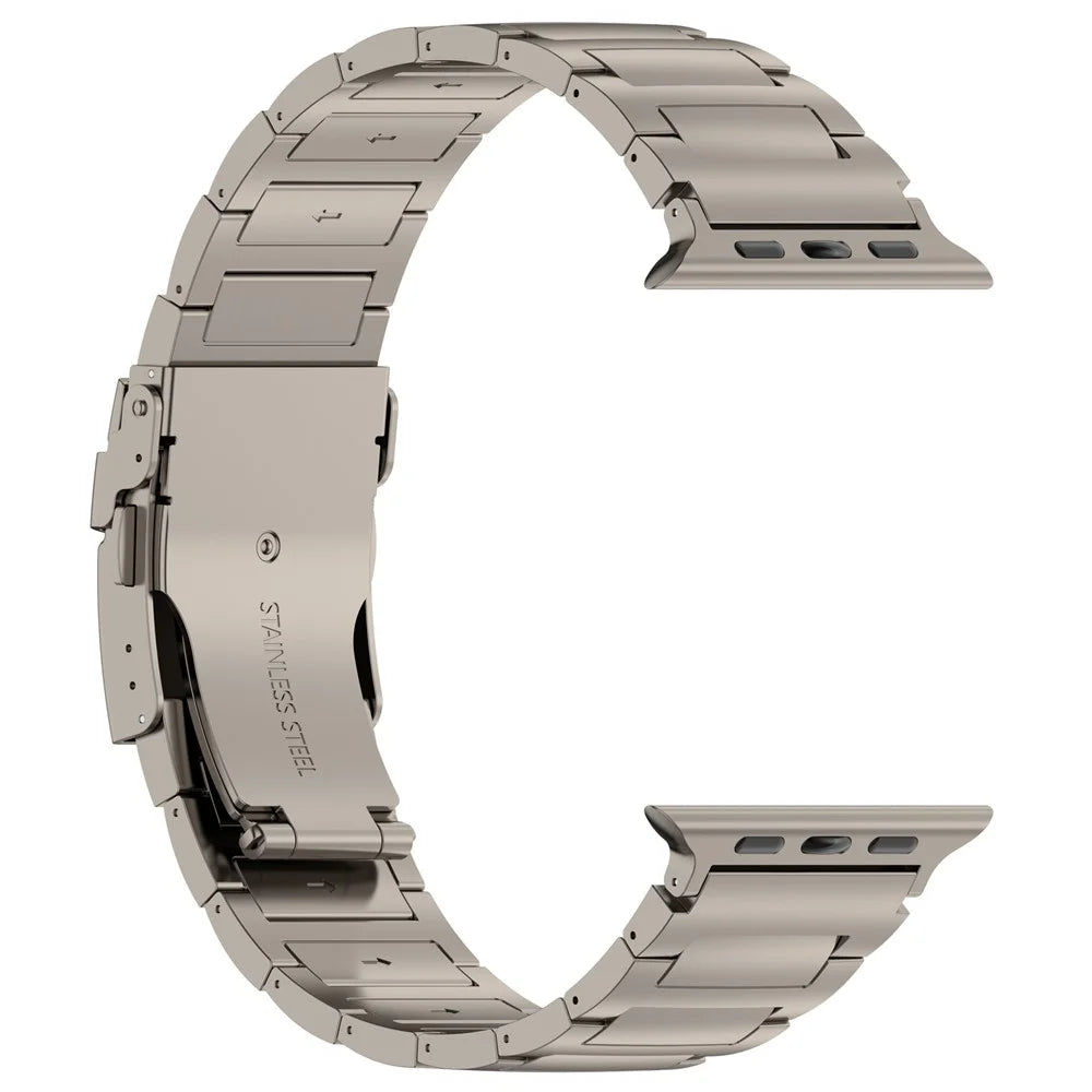 Titanium Alloy Band for Apple Watch Ultra 3 2 1 49mm / Series 11 10 46mm / 9 8 7 45mm / SE3 SE2 SE 6 5 4 44mm / 3 2 1 42mm Watch Strap - Titanium Grey - 3