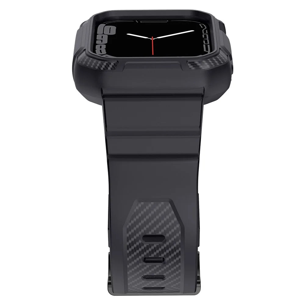 For Apple Watch Series 9 8 7 45mm / 6 5 4 SE SE (2022) SE (2023) 44mm / 3 2 1 42mm TPU Band with Watch Case - Dark Grey - 7