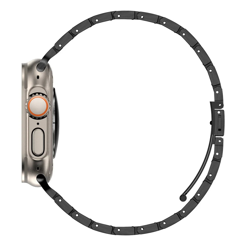 For Apple Watch Series 11 10 42mm / 9 8 7 41mm / SE3 SE2 SE 6 5 4 40mm / 3 2 1 38mm Watch Band Stainless Steel Strap - Black - 6