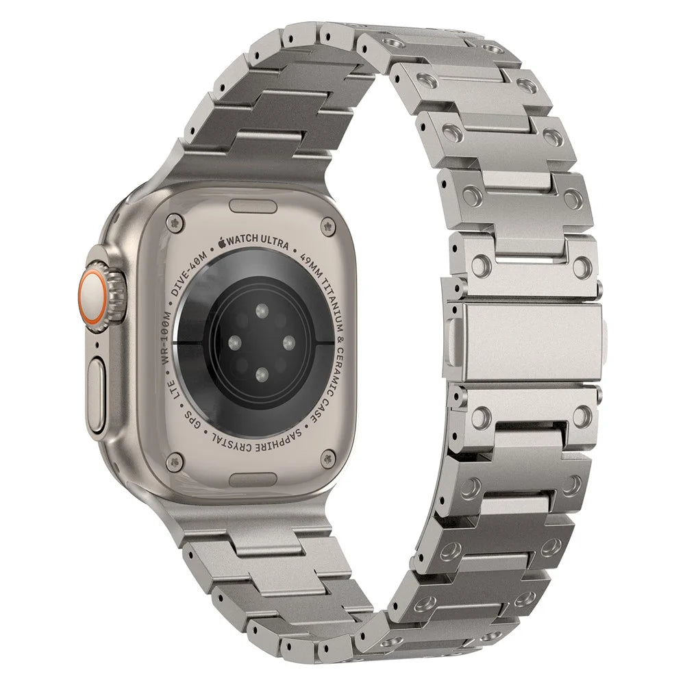 For Apple Watch Ultra 3 2 1 49mm / Series 11 10 46mm / 9 8 7 45mm / SE3 SE2 SE 6 5 4 44mm / 3 2 1 42mm Stainless Steel Watch Strap - Titanium - 1