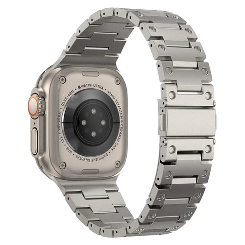 For Apple Watch Ultra 3 2 1 49mm / Series 11 10 46mm / 9 8 7 45mm / SE3 SE2 SE 6 5 4 44mm / 3 2 1 42mm Stainless Steel Watch Strap - Titanium - 1