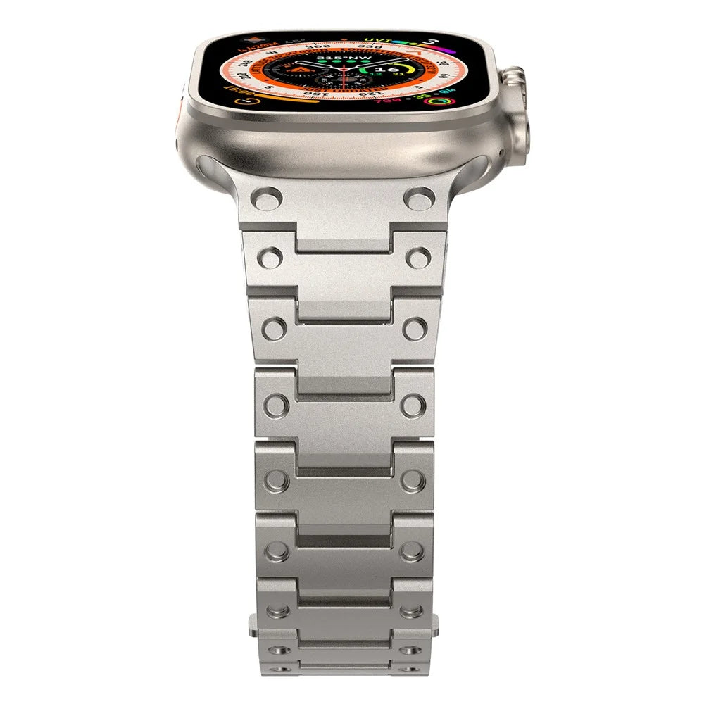 For Apple Watch Ultra 3 2 1 49mm / Series 11 10 46mm / 9 8 7 45mm / SE3 SE2 SE 6 5 4 44mm / 3 2 1 42mm Stainless Steel Watch Strap - Titanium - 4