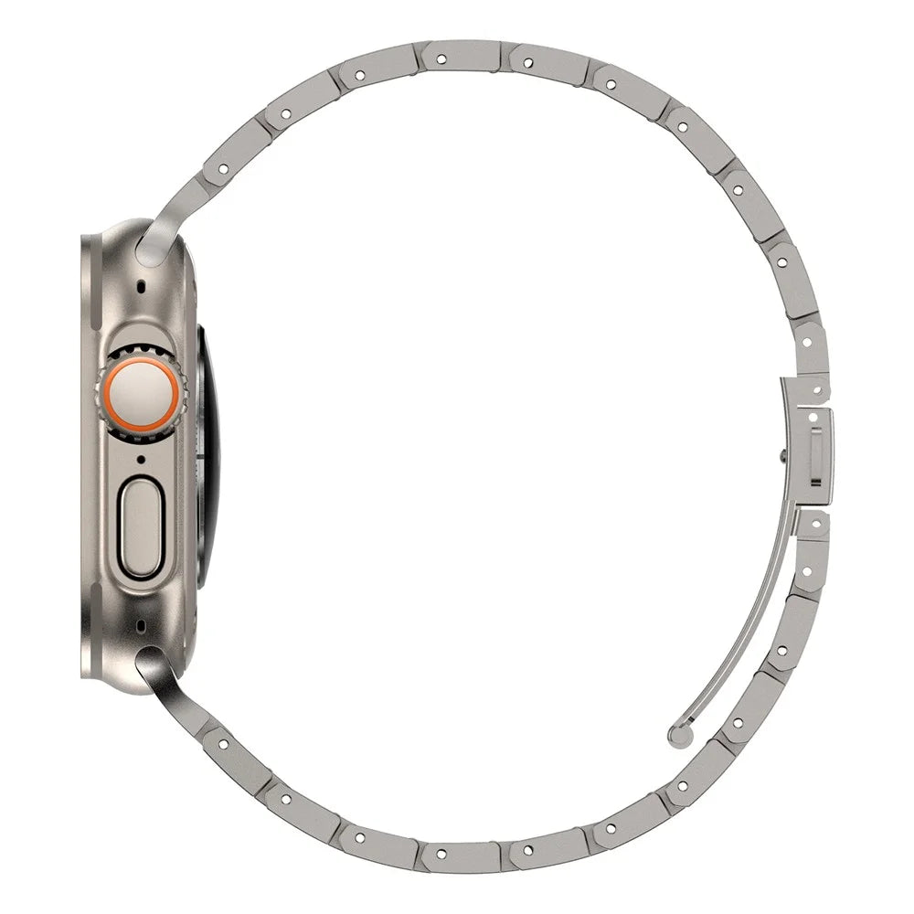 For Apple Watch Ultra 3 2 1 49mm / Series 11 10 46mm / 9 8 7 45mm / SE3 SE2 SE 6 5 4 44mm / 3 2 1 42mm Stainless Steel Watch Strap - Titanium - 6