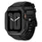 For Apple Watch SE (2023) SE (2022) SE Series 6 5 4 44mm Fluororubber Strap with Stainless Steel Watch Case - Black - 1