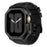 For Apple Watch Ultra 2 Ultra 49mm Soft Fluororubber Strap with Stainless Steel Wristwatch Case - Black - 1