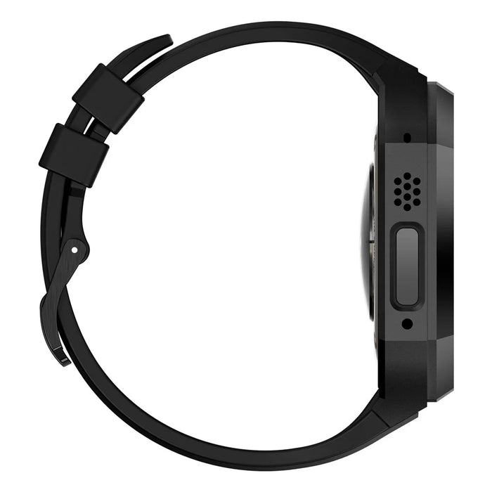 For Apple Watch Ultra 2 Ultra 49mm Soft Fluororubber Strap with Stainless Steel Wristwatch Case - Black - 5