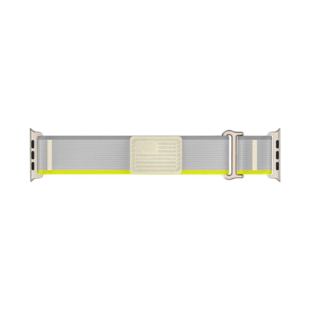For Apple Watch Ultra 3 2 1 49mm / Series 11 10 46mm / 9 8 7 45mm / SE3 SE2 SE 6 5 4 44mm / 3 2 1 42mm Nylon Braided Watch Band, Size: M - Yellow+White - 3