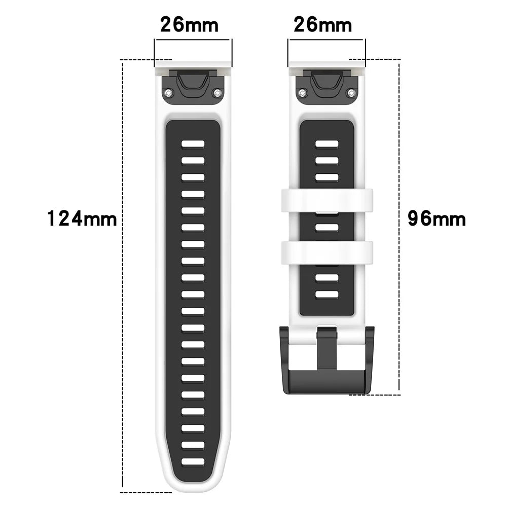 For Garmin Fenix 7X / 7X Pro 51mm / 6X QuickFit 26mm Silicone Watch Strap Dual Color Wrist Band - Orange+Black - 5