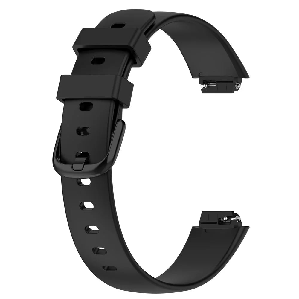 For Fitbit Inspire 3 Silicone Wristband Sports Watch Strap, Size: L - Black - 3