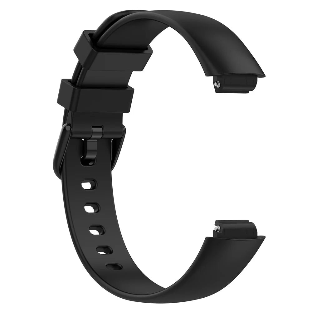 For Fitbit Inspire 3 Silicone Wristband Sports Watch Strap, Size: L - Black - 4
