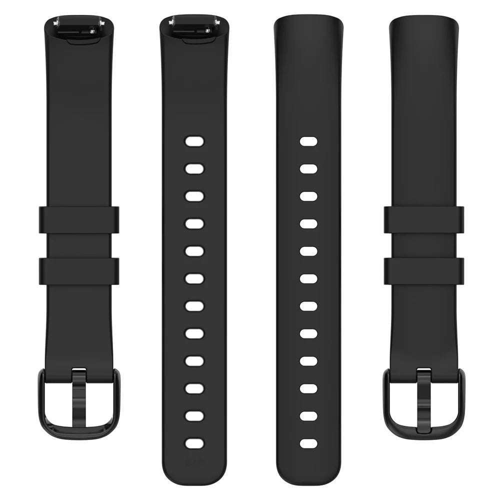 For Fitbit Inspire 3 Silicone Wristband Sports Watch Strap, Size: L - Black - 5
