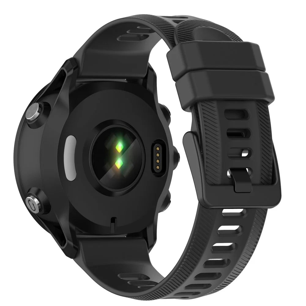 For Garmin Forerunner 955 Silicone Watch Band Soft Sport Strap - Black - 1