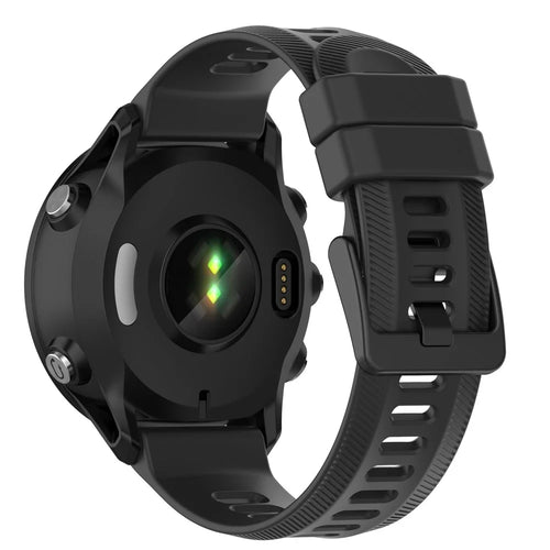 For Garmin Forerunner 955 Silicone Watch Band Soft Sport Strap - Black - 1