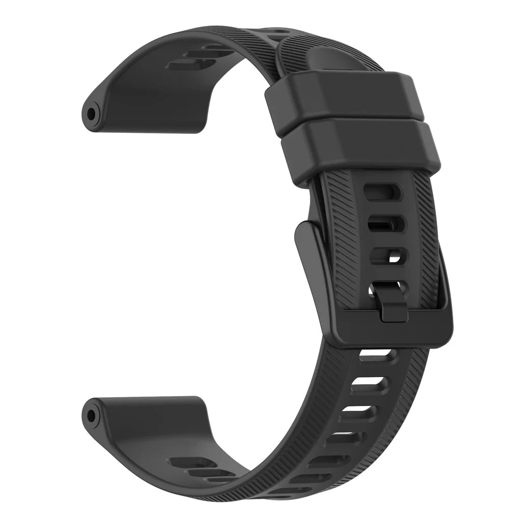 For Garmin Forerunner 955 Silicone Watch Band Soft Sport Strap - Black - 2