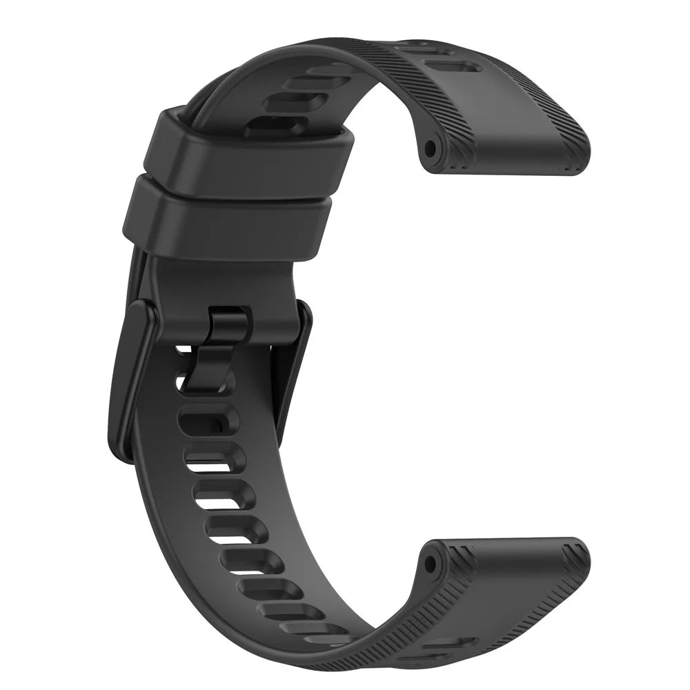For Garmin Forerunner 955 Silicone Watch Band Soft Sport Strap - Black - 6