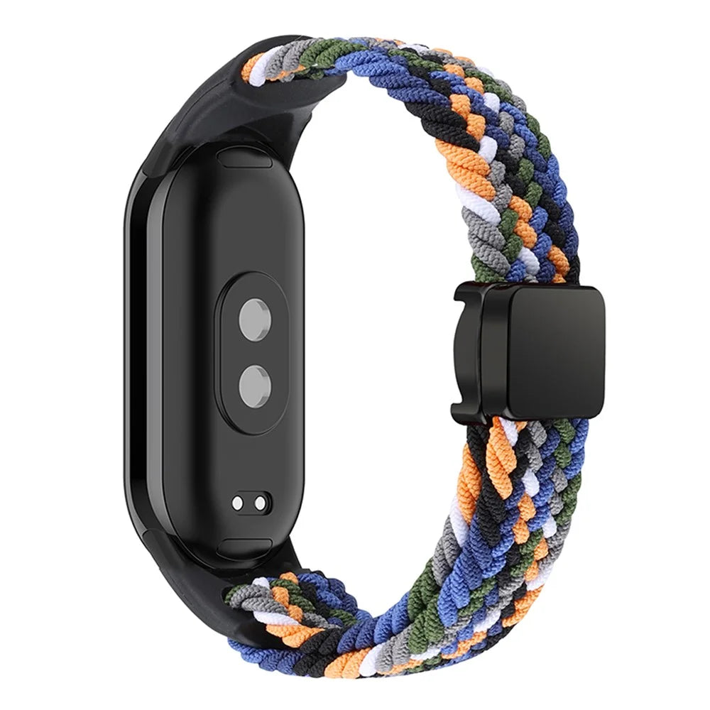Magnetic Braided Nylon Strap for Xiaomi Smart Band 9 NFC / 9 / 8 NFC / 8 Replacement Watch Band - Denim Color - 1